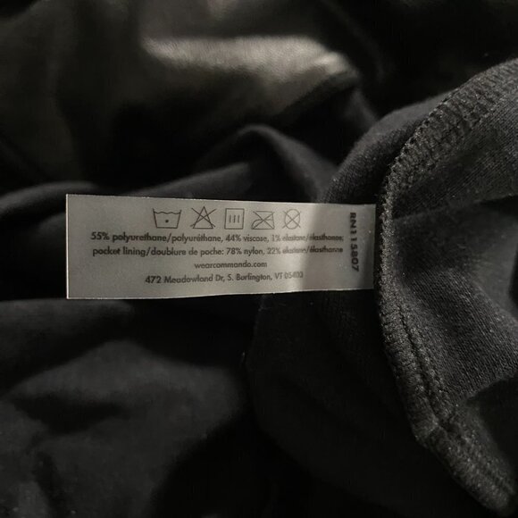 Commando Jogger Pants Faux Leather Medium Black Solid Stretch PT-2038 - Picture 8 of 8